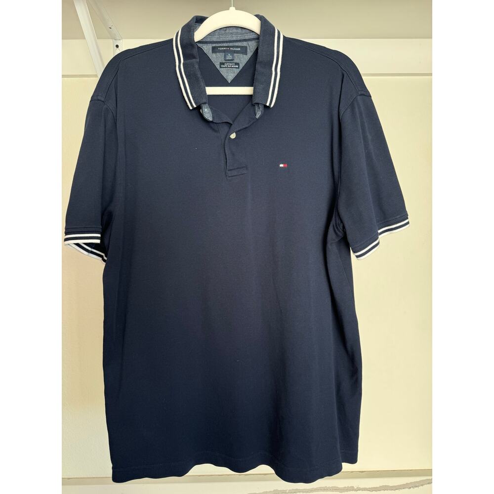 Tommy Hilfiger Custom Fit Polo Navy Men's‎ Shirt Size XL